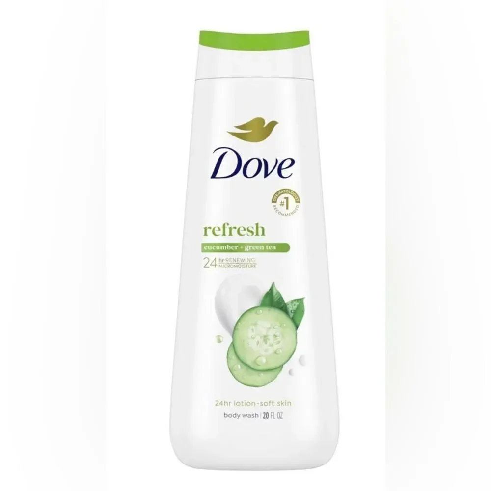 🛍️ Dove Refresh Body Wash Cucumber & Green Tea 24hr Lotion-Soft Skin - 20 fl oz💥